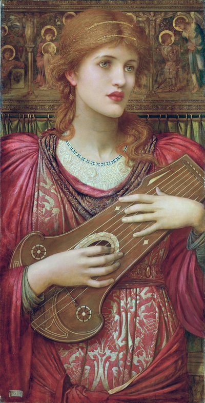 The music faintly falling, dies away Thy dear eyes dream that love will live for aye, 1893 by John Melhuish Strudwick